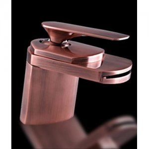 Antique Copper Waterfall Single Hole Bathroom Faucet(W22503) Free Shipping
