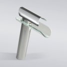 Chrome Contemporary Waterfall Glass Spout Bath Sink Faucet(W22502) Free Shipping