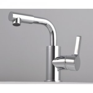 Chrome Swivel Single handle single hole mount cold and hot Bath Sink Faucet(W22401) Free Shipping