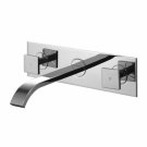Chrome Double Handle Wall Mount Bathroom Sink Faucet(W22802) Free Shipping