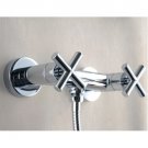 Wholesale Chrome Double Handles Shower Faucet  (Z0554) Free Shipping
