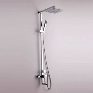 8 inch Chrome Rainshower Shower suit with Handshower and Shower Heads(D01129) Free Shipping