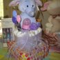 Purple Elephant Cup Cake Diaper Cake