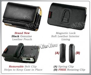 for SPRINT PALM TREO PRO 850 BLACK LEATHER POUCH CASE