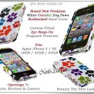 for APPLE iPHONE 4 4S AT&T SPRINT VERIZON WHITE PUPPY PAWS PRINT HARD CASE GUARD