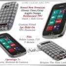 for NOKIA LUMIA 710 TMOBILE ARGYLE PLAID TPU GEL CANDY SILICONE CLEAR CASE COVER