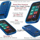 for NOKIA LUMIA 710 TMOBILE ARGYLE PLAID TPU CANDY SILICONE BLUE CASE COVER SKIN