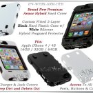 for APPLE iPHONE 4 4S 4G AT&T SPRINT VERIZON BLACK WHITE ARMOR HYBRID CASE COVER