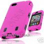 for APPLE iPHONE 4 4S 4G AT&T SPRINT VERIZON BLACK PINK ARMOR HYBRID CASE COVER