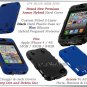 for APPLE iPHONE 4 4S 4G AT&T SPRINT VERIZON BLACK BLUE ARMOR HYBRID CASE COVER