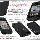 for APPLE iPHONE 4 4S ATT SPRINT VERIZON BLACK ARMOR HYBRID SILICONE SKIN COVER