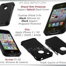 for APPLE iPHONE 4 4S 4G ATT SPRINT VERIZON BLACK HYBRID IMPACT COVER GUARD CASE
