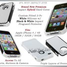 for APPLE iPHONE 4 4S ATT SPRINT VERIZON BLACK WHITE HYBRID IMPACT CASE GEL SKIN
