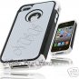 for APPLE iPHONE 4 4S ATT SPRINT VERIZON BLACK WHITE HYBRID IMPACT CASE GEL SKIN