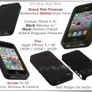 for APPLE iPHONE 4 4S AT&T SPRINT VERIZON BLACK HYBRID SILICONE CASE COVER GUARD