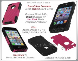 for APPLE iPHONE 4 4S SPRINT VERIZON PINK HYBRID SILICONE SLIM CASE COVER SKIN
