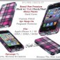 for APPLE iPHONE 4 4S SPRINT VERIZON HARD PINK PLAID SNAP-ON CASE SKIN COVER NEW