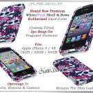 for APPLE iPHONE 4 4S ATT SPRINT VERIZON HARD BLACK WHITE PINK SKULLS CASE COVER