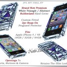 for APPLE iPHONE 4 4S ATT SPRINT VERIZON RUBBER WHITE ABSTRACT CASE GUARD COVER