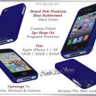 for APPLE iPHONE 4 4S 4G ATT SPRINT VERIZON HARD BLUE RUBBERIZED CASE COVER SKIN