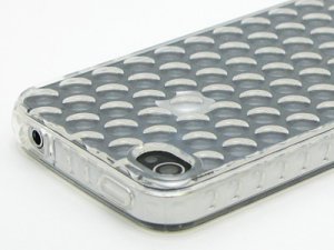 Bubble Pattern TPU Case for Apple iPhone 4 - Transparent
