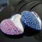 8 GB FLASH DRIVE CRYSTAL HEART SHAPE MEMORY STICK USB 2.0
