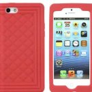 Red Chanel Style Silicone Bag Case with Chain for iPhone.