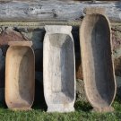 Antique Country Primitive Wooden Dough Bowls, Trenchers