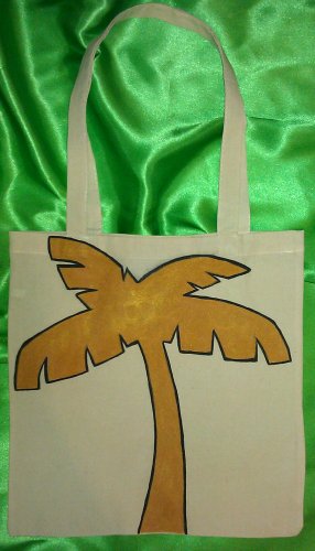 Gold Palm Tree Tropical Tote Bag