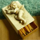 Vintage Florenza Italy Angel Matchbox with Unused Stick Matches