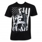 Batman Chalk American Flag Tee Shirt Black