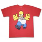 The Simpsons Large Angry Homer Graphic Tee Shirt Red