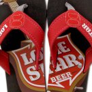 Lone Star Beer Mens Beach Flip Flops Sandals Black