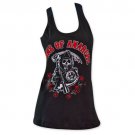 Sons Of Anarchy Red Logo Women's Roses Tank Top Black
