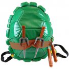 Teenage Mutant Ninja Turtles TMNT Shell Backpack Masks Weapons Green
