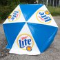 Miller Lite Beer Heavy Duty Vinyl Patio Table Beach Umbrella White