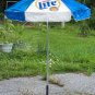 Miller Lite Beer Heavy Duty Vinyl Patio Table Beach Umbrella White