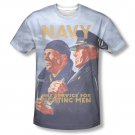 US Navy Vintage Long Gaze Sublimation T-Shirt Blue