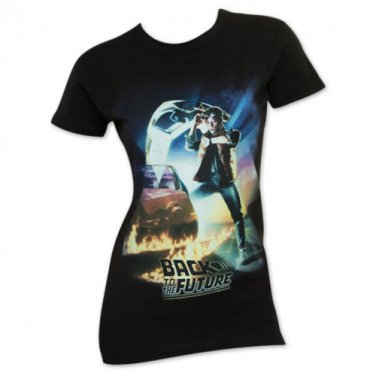 Back To The Future Women's Movie Poster Tee Shirt Black