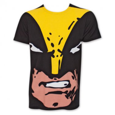 Wolverine X-Men Superhero Marvel Giant Face Print TShirt Black