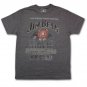 Jim Beam Distressed Label Charcoal Heather Graphic T Shirt Gray