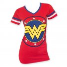 Wonder Woman V-Neck Women's Tee Shirt Red