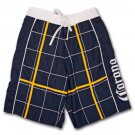 Corona Extra Plaid Navy Mens Board Shorts Blue