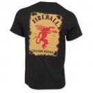 Fireball Cinnamon Whiskey Bottle Label T-Shirt Black