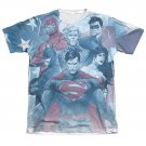 Justice League Men's Sublimation United Tee Shirt Blue
