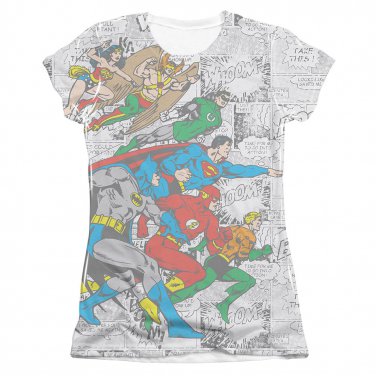DC Comics Face Off Sublimation Juniors Tee Shirt White