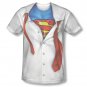Superman Button-Down Costume Sublimation T-Shirt White