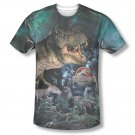 Jurassic Park Dinos Gather Sublimation T-Shirt Blue