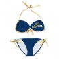 Corona Extra Women's Push Up Sweet Heart Bandeau String Bottom Bikini Blue