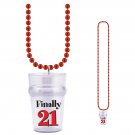 Finally 21 Shot Glass Party Necklace Red